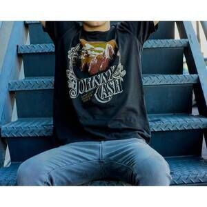 NEW ROWDY SPROUT boys' johnny cash organic tee in black